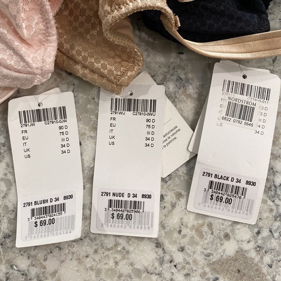 Never Been Worn! Nude Chantelle Under Wire Bras- 3 Piece Bundle- Size 34D - Picture 9 of 9